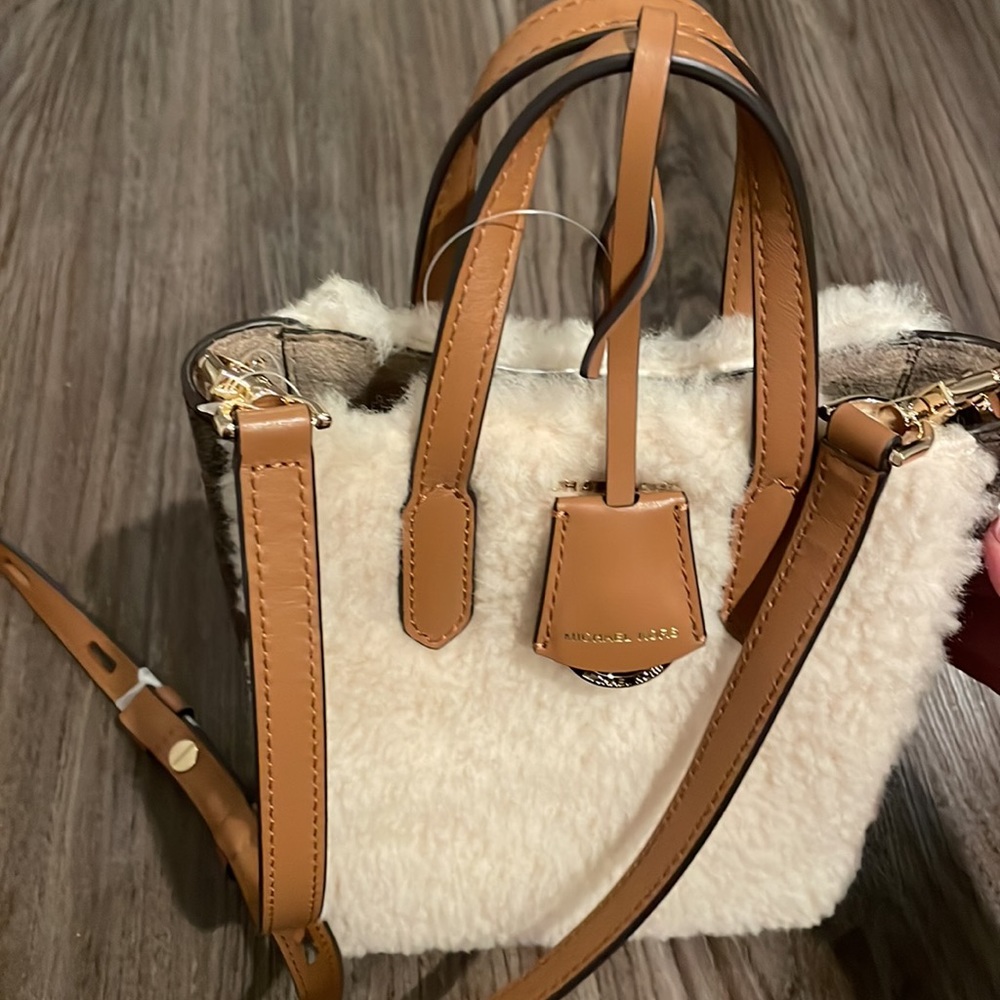 NWT Michael Kors Sinclair XS NS Sherpa Tote Crossbody Leather - Picture 5 of 7